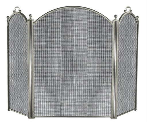 3 Panel Satin Pewter Large Diameter Folding Screen