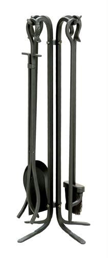 5pc. Black Wrought Iron Fireset