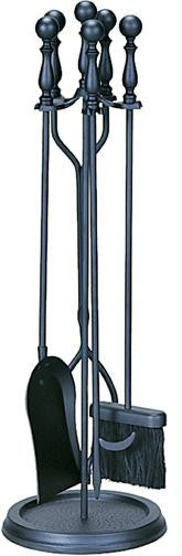 5 Pc. Black Fireset With Ball Handles