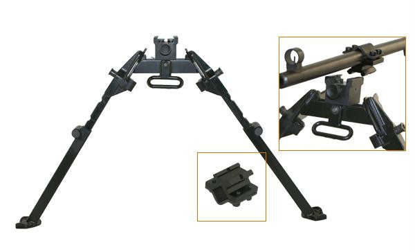 NcStar M1A M14 Bipod With Weaver Quick Release Mount Universal Barrel Adapter Included