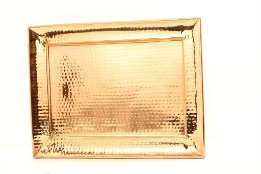 13.5 x 18 Rectangular Decor Copper Hammered Tray