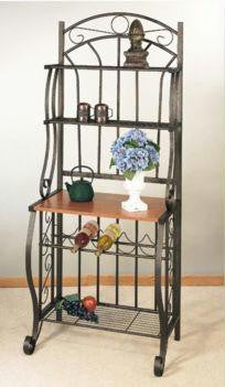 27.25 x 16 x 68 Copper Bakers Rack w-Wine Rack