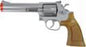 TSD Sports Airsoft Spring Revolver - 6 Inch Barrel - Silver with wood color grip