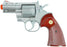 TSD Sports Airsoft Spring Revolver - 2.5 Inch Barrel - Silver with wood color grip