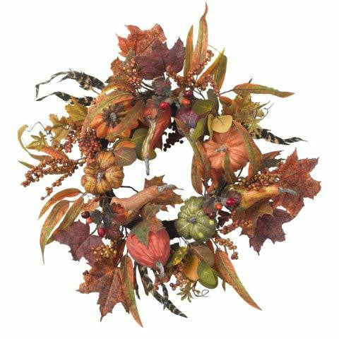 24 Inch Pumpkin and Berry Wreath