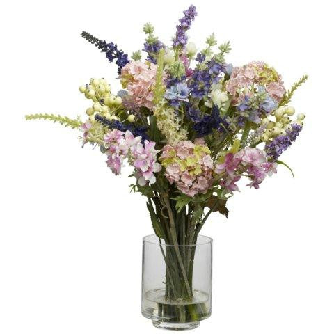 Lavender and Hydrangea Silk Flower Arrangement