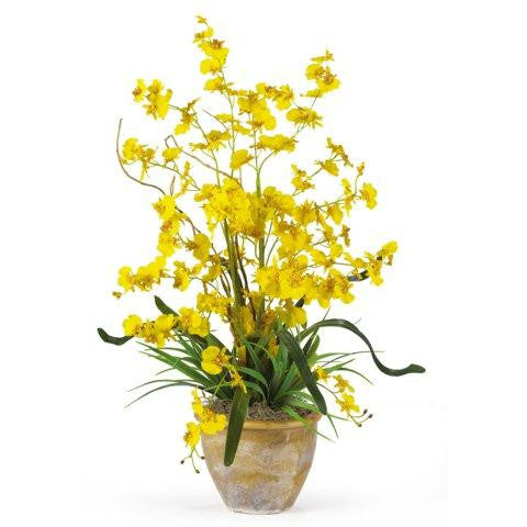 Yellow Dancing Lady Silk Orchid Arrangement