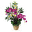 Orchid-Cream Double Phal-Dendrobium Silk Flower Arrangement