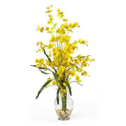 Yellow Dancing Lady Liquid Illusion Silk Flower Arrangement