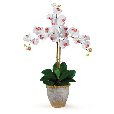 White Triple Stem Phalaenopsis Silk Orchid Arrangement