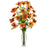 Orange Cosmos w-Vase Silk Flower Arrangement