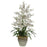 White Triple Dancing Lady Silk Flower Arrangement