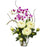 White Peony and Orchid Silk Flower Arrangement