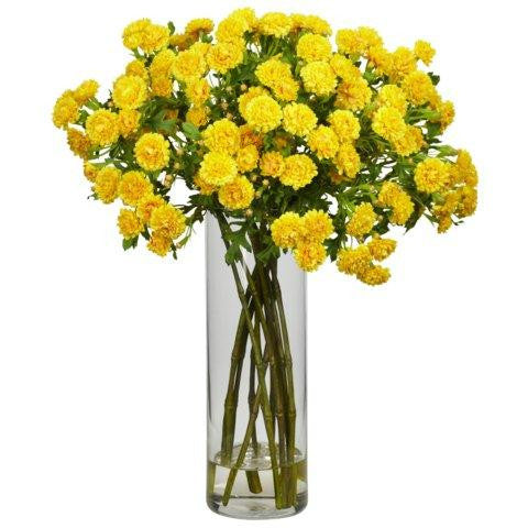 Yellow Japanese Silk Flower Arrangement