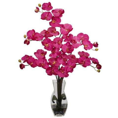 Beauty Phalaenopsis w-Vase Silk Flower Arrangement