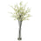 White Cherry Blossoms w-Vase Silk Flower Arrangement