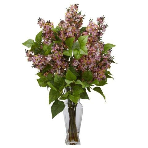 Pink Lilac Silk Flower Arrangement