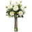 White Peony w-Cylinder Silk Flower Arrangement