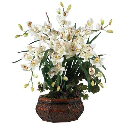 White Large Cymbidium Silk Flower Arrangement