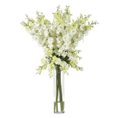 White Delphinium Silk Flower Arrangement