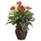 Mixed Greens and Anthurium w-Decorative Vase Silk Plant