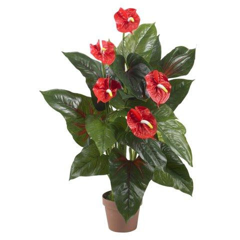 3 Ft Anthurium Silk Plant (Real Touch)