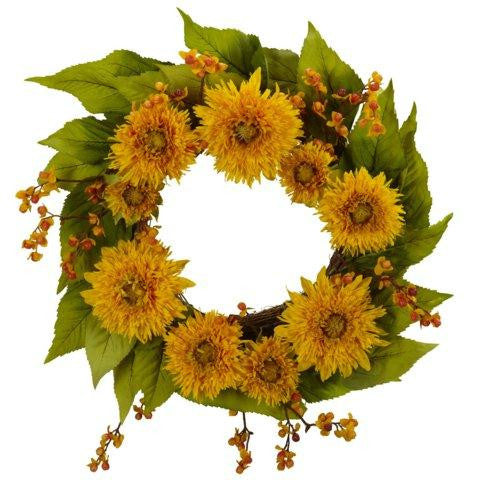 22 Inch Golden Sunflower Wreath