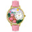 Whimsical Unisex Pigs Pink Leather Watch