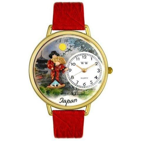 Whimsical Unisex Japan Red Leather Watch