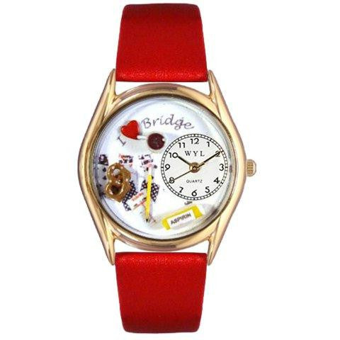 Whimsical Womens Bridge Red Leather Watch