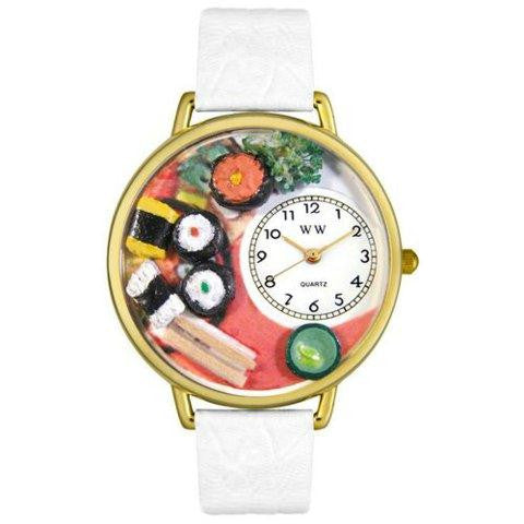 Whimsical Unisex Sushi White Leather Watch