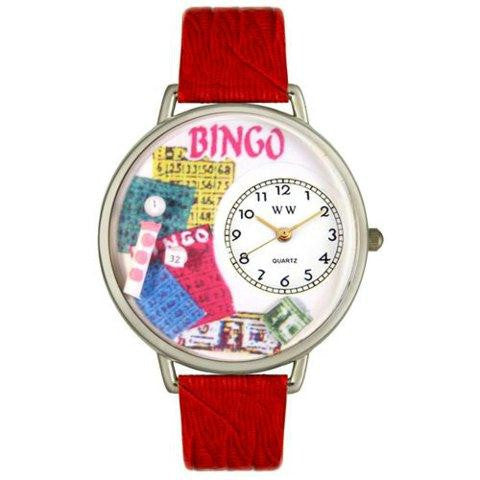 Whimsical Unisex Bingo Red Leather Watch