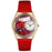 Whimsical Womens Red Hat Red Leather Watch