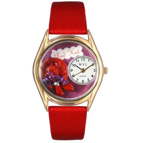 Whimsical Womens Red Hat Red Leather Watch