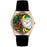 Whimsical Womens Monkey Black Leather Watch