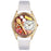 Whimsical Womens Baking White Leather Watch