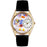 Whimsical Womens Artist Black Leather Watch