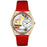 Whimsical Womens Quilting Red Leather Watch