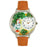 Whimsical Unisex Rooster Tan Leather Watch