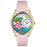 Whimsical Womens Flamingo Pink Leather Watch