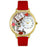 Whimsical Unisex Love Story Red Leather Watch