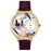 Whimsical Unisex Nail Tech gold Leather Watch