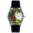 Whimsical Womens Monkey Black Leather Watch