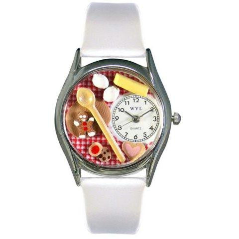 Whimsical Womens Baking White Leather Watch