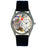 Whimsical Womens Casino Black Leather Watch