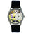 Whimsical Womens Soccer Black Leather Watch