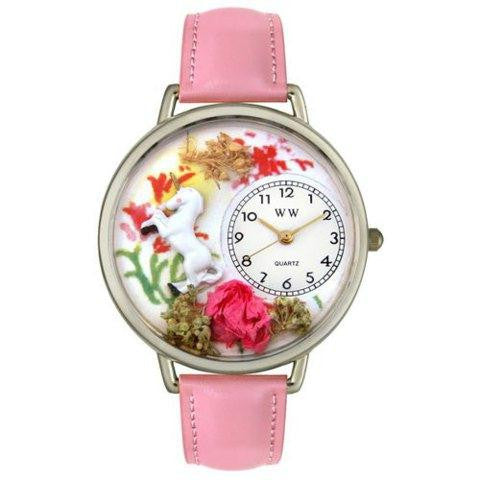 Whimsical Unisex Unicorn Pink Leather Watch