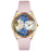 Whimsical Womens White Cat Pink Leather Watch