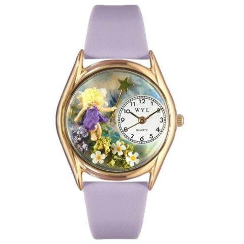 Whimsical Womens Fairy Lavender Leather Watch