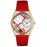 Whimsical Womens Love Story Red Leather Watch